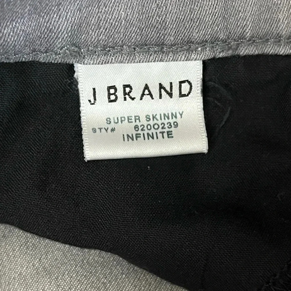 J Brand Infinite The Skinny Jeans Women’s 25 Low Rise Stretch Denim Light Gray - Picture 7 of 12